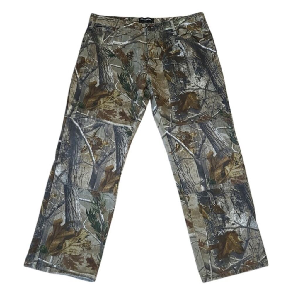 Realtree Camo Jeans Men's 38x32 Hunting Work Pants Double Knee Rugged Outdoor